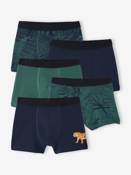 Garçon-Lot 5 boxers enfant garçon jungle