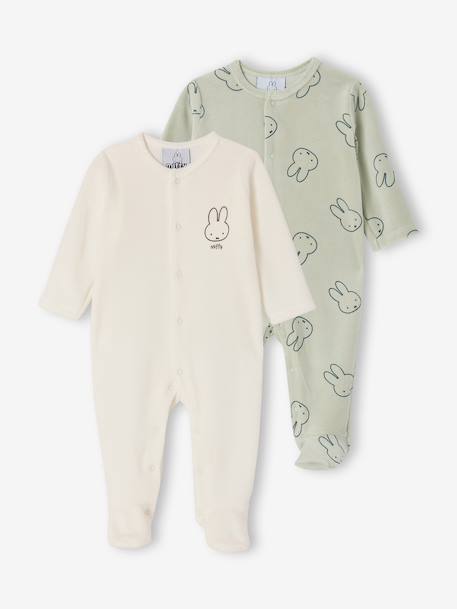 Lot pyjamas naissance bébé mixte Miffy vert de gris - vertbaudet enfant 