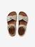 Sandales enfant cuir à doubles boucles or+rose pâle - vertbaudet enfant 