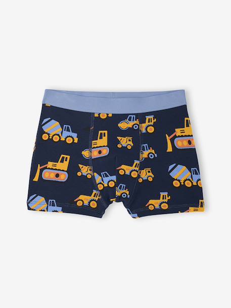 Set boxershorts voor jongens met graafmachine oceaanblauw - vertbaudet enfant 