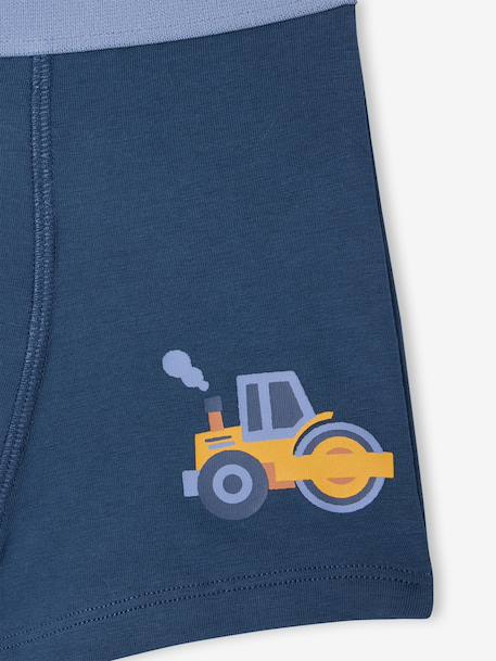Lot de boxers garçon tractopelle bleu océan - vertbaudet enfant 