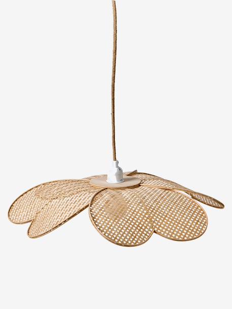 Lampenkap voor hanglamp met bloem van gevlochten bamboe beige - vertbaudet enfant 