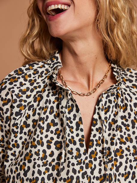 Chemise grossesse à motif léopard écru - vertbaudet enfant 