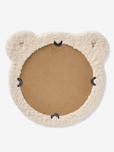 Spiegel in de vorm van een teddybeer in bouclé ecru - vertbaudet enfant 