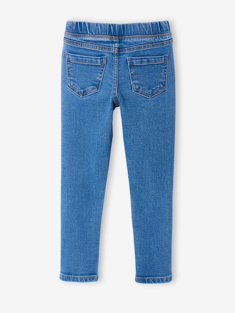 Jean tregging fille bleu foncé+bleu moyen+denim bleached - vertbaudet enfant 
