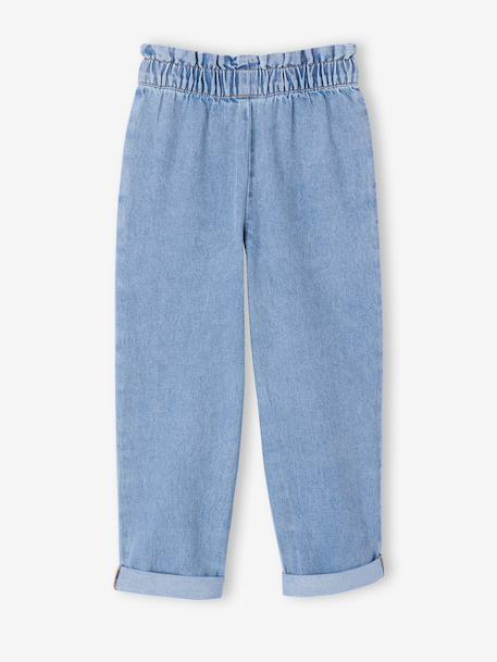 Paper bag jeans broek lichtblauw - vertbaudet enfant 