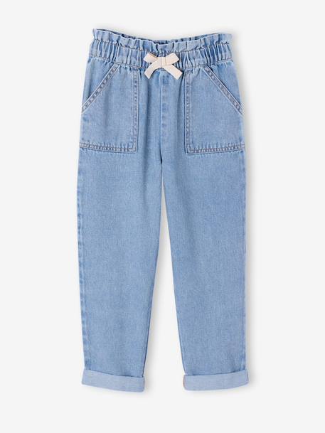 Paper bag jeans broek lichtblauw - vertbaudet enfant 
