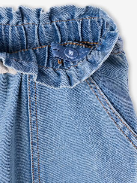 Pantalon paperbag denim bleu clair - vertbaudet enfant 