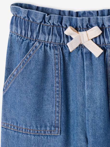 Paper bag jeans broek lichtblauw+middenblauw - vertbaudet enfant 