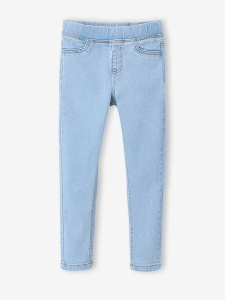 Jean tregging fille bleu foncé+bleu moyen+denim bleached - vertbaudet enfant 