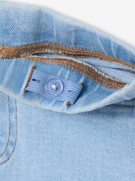 Jean tregging fille bleu foncé+bleu moyen+denim bleached - vertbaudet enfant 