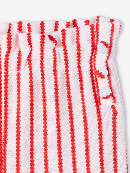 Wijde gestreepte legging van gebreide sweater blauw, gestreept+rood, gestreept - vertbaudet enfant 