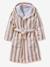 Peignoir enfant rayé Ours personnalisable, avec coton recyclé rayé beige - vertbaudet enfant 