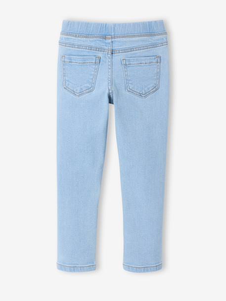 Jean tregging fille bleu foncé+bleu moyen+denim bleached - vertbaudet enfant 
