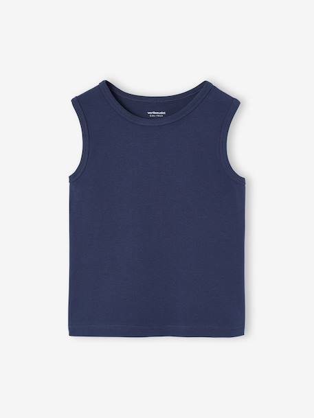 Lot de 2 débardeurs garçon lot blanc+lot bleu - vertbaudet enfant 