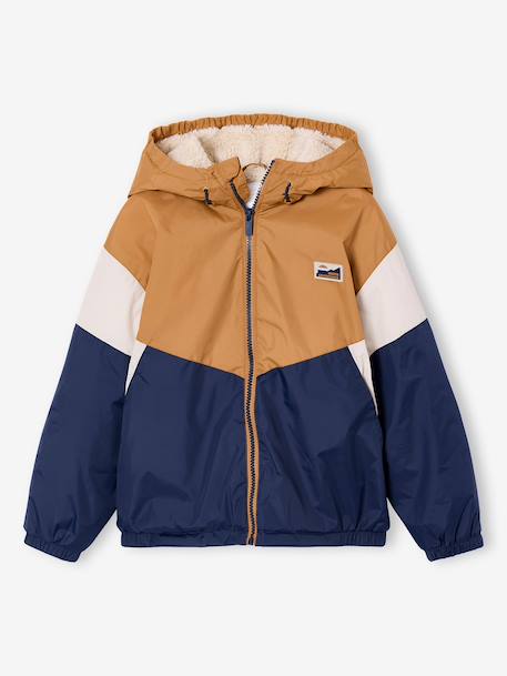 Coupe vent garçon doublé sherpa noix de pécan - vertbaudet enfant 