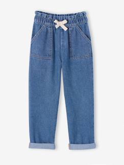 -Pantalon paperbag denim