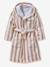 Peignoir enfant rayé Ours personnalisable, avec coton recyclé rayé beige - vertbaudet enfant 