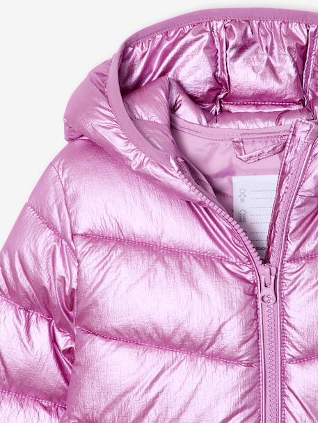 Lichtgewicht donsjack met iriserend effect voor meisjes rozen - vertbaudet enfant 