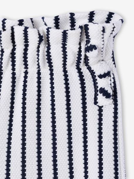 Wijde gestreepte legging van gebreide sweater blauw, gestreept+rood, gestreept - vertbaudet enfant 