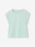 Tee-shirt fille uni fantaisie manches courtes personnalisable écru+marine+rose bonbon+vert d'eau - vertbaudet enfant 