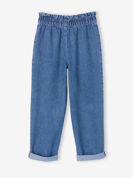Paper bag jeans broek lichtblauw+middenblauw - vertbaudet enfant 