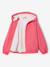Winddichte jas met capuchon voor meisjes, gevoerd met sherpa marineblauw+rozen - vertbaudet enfant 