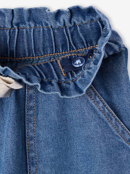 Paper bag jeans broek lichtblauw+middenblauw - vertbaudet enfant 