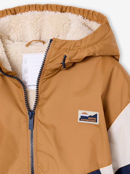 Coupe vent garçon doublé sherpa noix de pécan - vertbaudet enfant 
