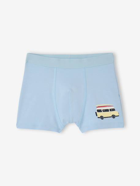Set van 5 boxershorts van blauwgroen - vertbaudet enfant 