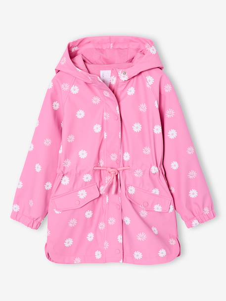 Regenjas met magische stippen voor meisjes bedrukte salie+hemelsblauw+lichtroze+rouge+rozen - vertbaudet enfant 