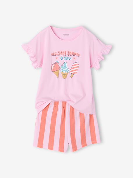Lot 2 pyjashorts manches courtes fille rose - vertbaudet enfant 
