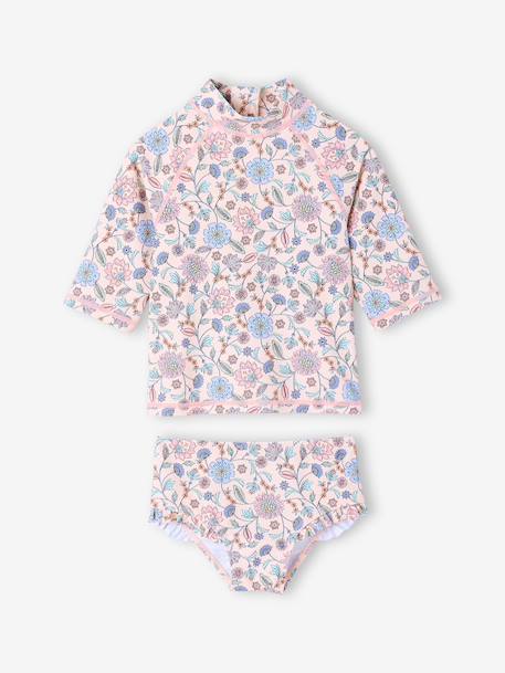 Maillot 2 pièces bain fille anti UV rose nude - vertbaudet enfant 