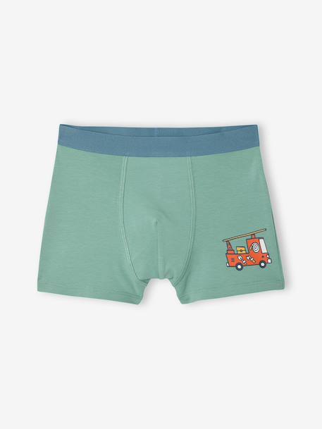 Lot 5 boxers garçon circuit écru - vertbaudet enfant 