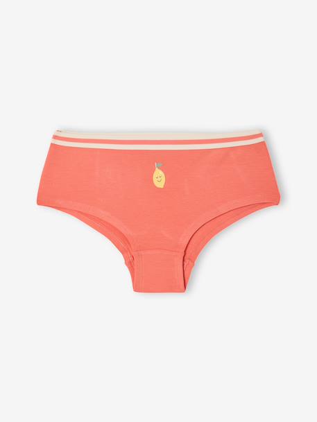 Set van 5 shorty's met fruitprint ecru - vertbaudet enfant 