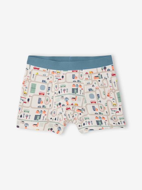 Lot 5 boxers garçon circuit écru - vertbaudet enfant 