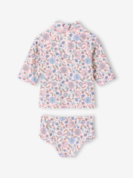 Maillot 2 pièces bain fille anti UV rose nude - vertbaudet enfant 