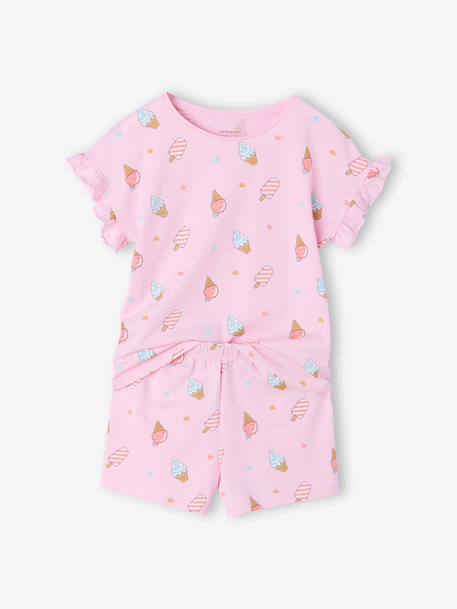 Set van 2 pyjama short met korte mouwen voor meisjes rozen - vertbaudet enfant 