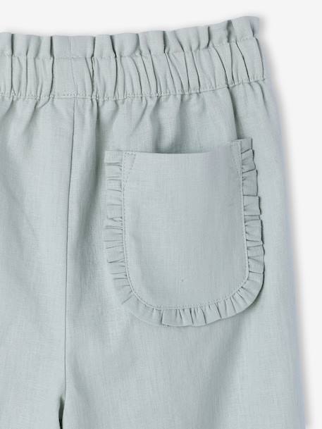 Wijde rok voor meisjes met ruches saliegroen - vertbaudet enfant 
