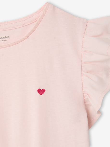 Meisjesjurk met 2-in-1 effect beige+ecru+indigoblauw+lichtroze+roze, gestreept - vertbaudet enfant 