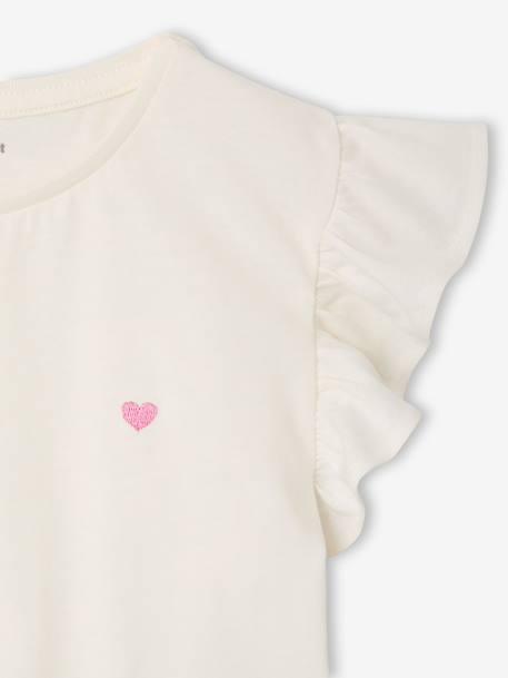 Meisjesjurk met 2-in-1 effect beige+ecru+indigoblauw+lichtroze+roze, gestreept - vertbaudet enfant 