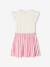 Robe fille effet 2 en 1 beige+écru+indigo+rayé rose+rose pâle - vertbaudet enfant 