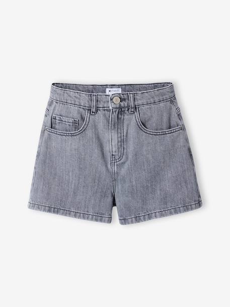 Short enfant en denim coton bleu moyen+denim gris - vertbaudet enfant 