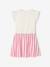 Meisjesjurk met 2-in-1 effect beige+ecru+indigoblauw+lichtroze+roze, gestreept - vertbaudet enfant 
