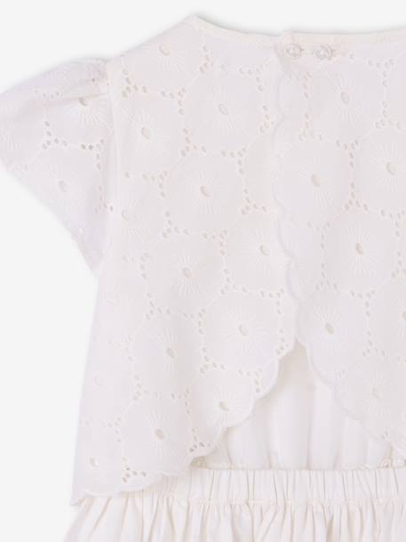 Robe patineuse fille bi-matière blanc - vertbaudet enfant 