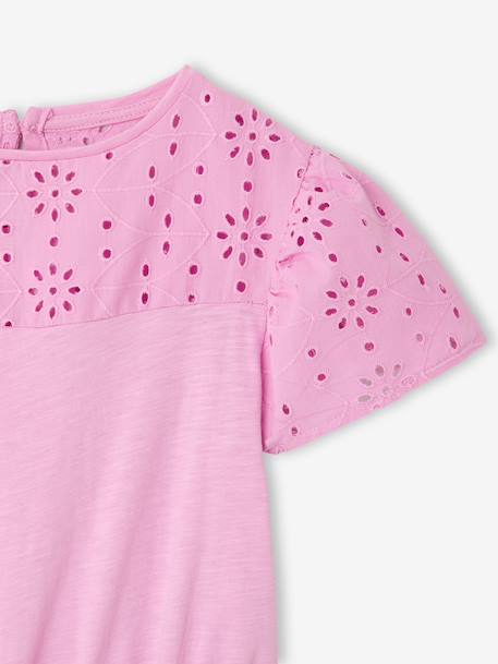 Robe détails en broderie anglaise fille corail+lilas+mauve+vert sauge - vertbaudet enfant 