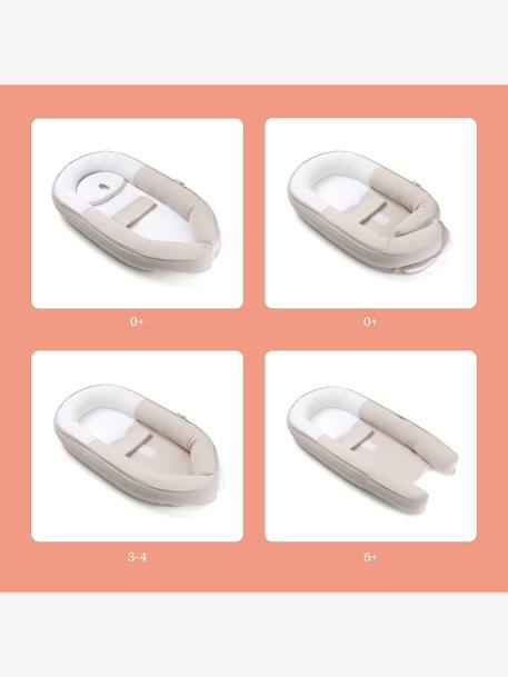 Verkleinkussen meegroeibed BABYMOOV Doomoo Cocoon beige, bedrukt+grijs - vertbaudet enfant 