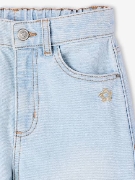 Wijde meisjesjeans blauw+denimgrijs+gebleekt denim+middenblauw+ongewassen denim+stone+zwart denim - vertbaudet enfant 