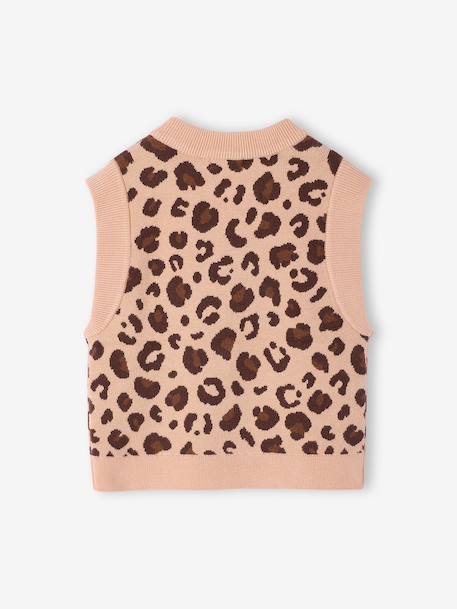 Pull sans manche fille camel+écru - vertbaudet enfant 