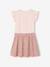 Meisjesjurk met 2-in-1 effect beige+ecru+indigoblauw+lichtroze+roze, gestreept - vertbaudet enfant 